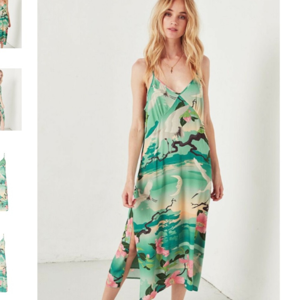 Spell Nightingale Green slip dress